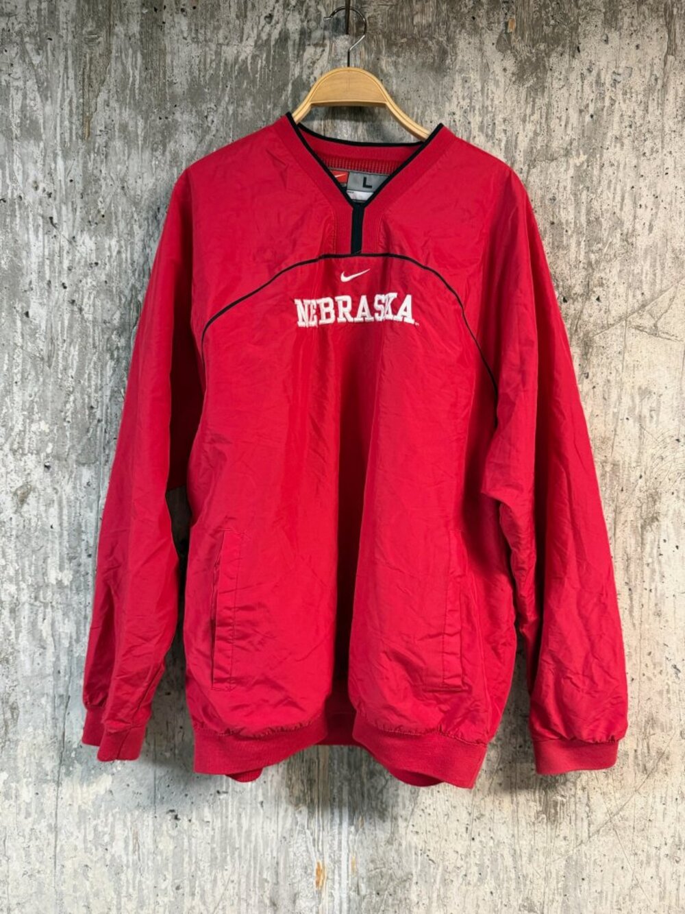 NIKE Men's Nebraska Huskers Windbreaker Pullover Size L In Red